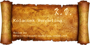 Kolacsek Vendelina névjegykártya
